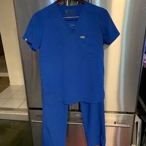 Figs Royal Blue Scrubs Set Sx S